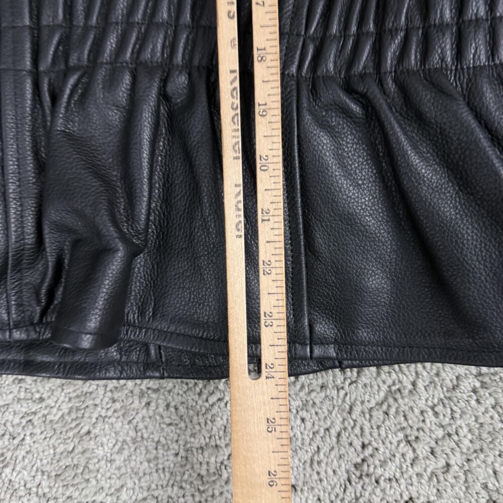 Jim Leather Jacket Womens Large Black Western Bone Bead Biker Motorcycle Zip - Picture 9 of 11